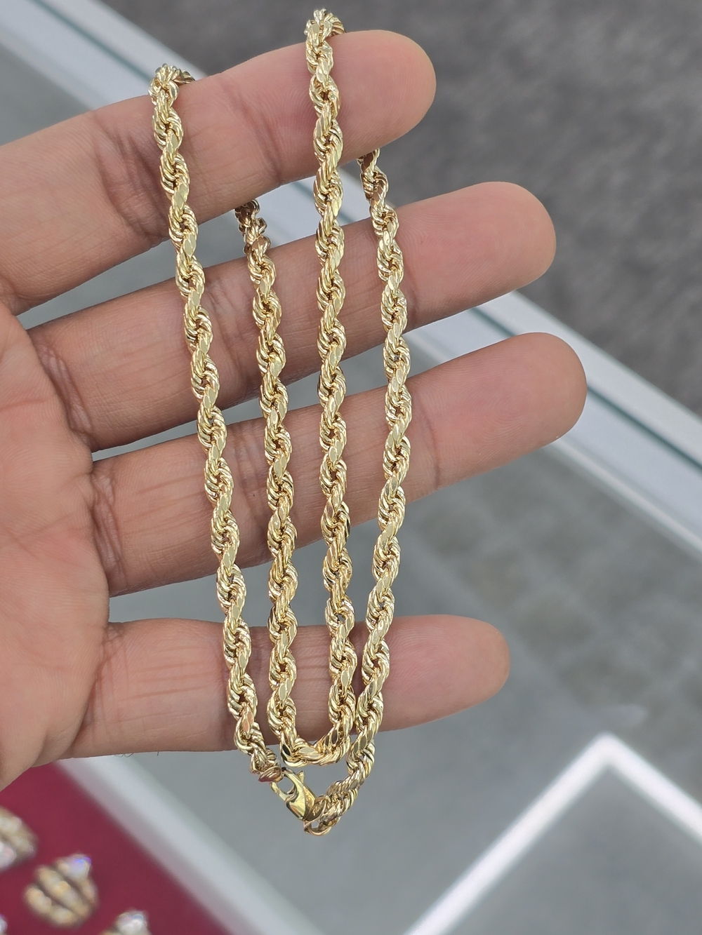 10k Real Gold Rope Chain 4mm 20 Inches